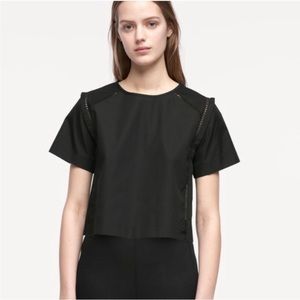 Rag & Bone Alta Cropped Knit Trim Blouse